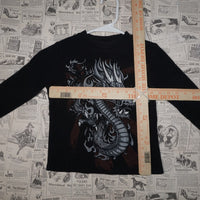 Vintage Y2K American Vintage T-Shirts flame tribal dragon - Black