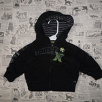 GRUNGE - Vintage Y2K Hurley Hoodies zip heavyweight hoodie - Black - GRUNGE