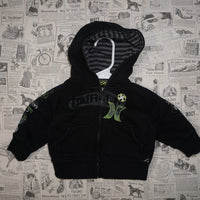 GRUNGE - Vintage Y2K Hurley Hoodies zip heavyweight hoodie - Black - GRUNGE