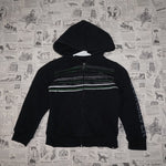 40 - Vintage Y2K Hoodies striped embroidered zip hoodie - Black - 40
