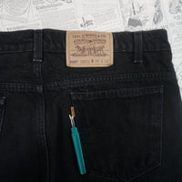 38X32 - Vintage Y2K Levi's Pants orange tab 505 regular fit - Black - 38X32