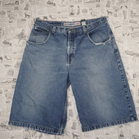 40 - Vintage Y2K Anchor Blue Shorts baggy wide leg faded - 40