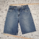 40 - Vintage Y2K Anchor Blue Shorts baggy wide leg faded - 40