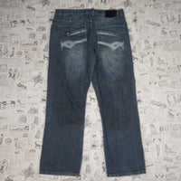36X30 - Vintage Y2K American Vintage Pants embroidered logo - Blue - 36X30