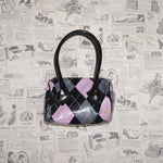 Vintage Y2K Jlo Accessories argyle plaid pattern micro purse - Black Periods And