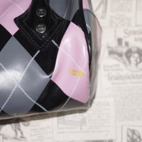 Vintage Y2K Jlo Accessories argyle plaid pattern micro purse - Black Periods And