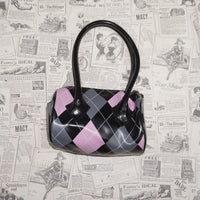 Vintage Y2K Jlo Accessories argyle plaid pattern micro purse - Black Periods And