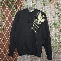 L - Vintage Y2K Ezekiel Hoodies zip heavyweight hoodie eagle - Black - L