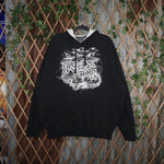 XXL - Vintage Y2K Fox Racing Hoodies grunge baggy - Black - XXL