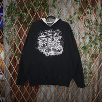 XXL - Vintage Y2K Fox Racing Hoodies grunge baggy - Black - XXL