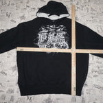XXL - Vintage Y2K Fox Racing Hoodies grunge baggy - Black - XXL