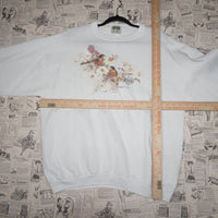 XL - Vintage Y2K American Vintage Sweatshirts flowers birds - White - XL