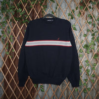 L - Vintage Y2K Nautica Sweatshirts stripe across chest - Blue - L