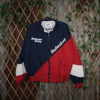 L - Vintage Y2K Budweiser Jackets Coats racing zip light - Blue - L