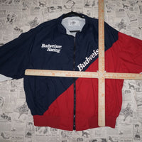 L - Vintage Y2K Budweiser Jackets Coats racing zip light - Blue - L