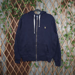 L - Vintage Y2K Polo Ralph Lauren Hoodies zip heavyweight - Blue - L
