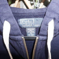 L - Vintage Y2K Polo Ralph Lauren Hoodies zip heavyweight - Blue - L