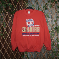 M - Vintage Y2K Nfl Sweatshirts bowl xxiv 24 san francisco - Red - M