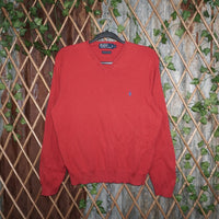 L - Vintage Y2K Polo Ralph Lauren Sweatshirts knitted - Red - L