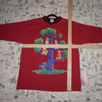 L - Vintage Y2K Disneyland Sweatshirts winnie pooh 100 acre - Red - L