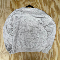 Vintage aop hawaii style print 1990s crewneck sweatshirt