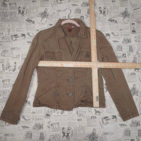 Large - Vintage Y2K SO button femme 2000s brown jacket