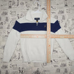 Small - Vintage Y2K Polo ralph lauren zip up stripe sweater