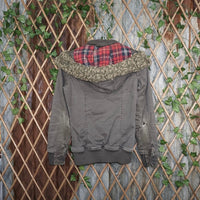 Small - Vintage Y2K plaid lined Los Angeles military jacket