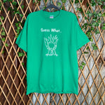 Vintage Y2K guess what chicken butt drawing humor 00s tshirt