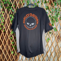 Vintage Y2K Harley Davidson 2000s embroider baseball jersey