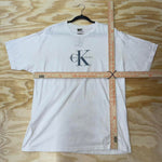 Vintage y2k calvin klein khakis CK logo 1990s white t-shirt