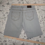36x32 - Vintage Y2K royal blue super washed out faded jorts