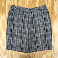 Vintage y2k hurley plaid embroider 2000s surf skate shorts
