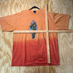 Vintage Y2K flame dragon surfboard tie-dye 00s skate t-shirt