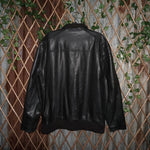 XL - Vintage Y2K route 66 leather zip up 2000s biker jacket
