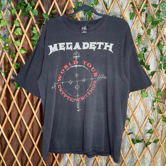 Vintage y2k megadeath world tour concert 1990s grail t-shirt