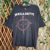 Vintage y2k megadeath world tour concert 1990s grail t-shirt