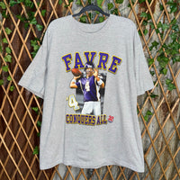 Vintage Y2K Brett Favre # 4 conquers all 32 teams t-shirt