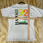 Vintage y2k hawaii spellout sunrise 1992 tourist t-shirt