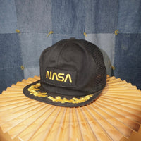 OSFA - Vintage Y2K NASA gold leaf embroider space 1990s hat