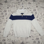 Small - Vintage Y2K Polo ralph lauren zip up stripe sweater
