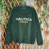 Vintage y2k nautica ns-83 fleece 1990s embroidered crewneck