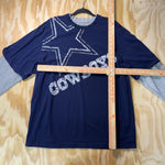 Vintage Y2K Dallas Cowboys NFL double layer thermal T-shirt
