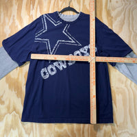 Vintage Y2K Dallas Cowboys NFL double layer thermal T-shirt