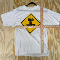 XL - Vintage y2k "dad in shirt" caution funny t-shirt