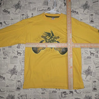 Large - Vintage Y2K CRB yellow tribal guitar 00s LS T-shirt
