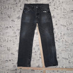 34x32 - Vintage Y2K Levi’s 501 wash faded black denim jeans