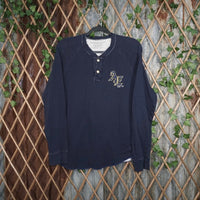 Medium -Vintage Y2K American Eagle embroider henley LS shirt
