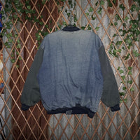 Large - Vintage Y2K button up bomber 1990s Letterman jacket