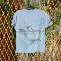 Vintage Y2K seven seas whale watch aop wraparound 90s tshirt